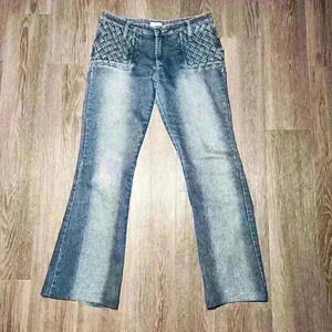 Vintage Y2K faded flared jeans with braid details ✦  mid rise ✦ medium wash